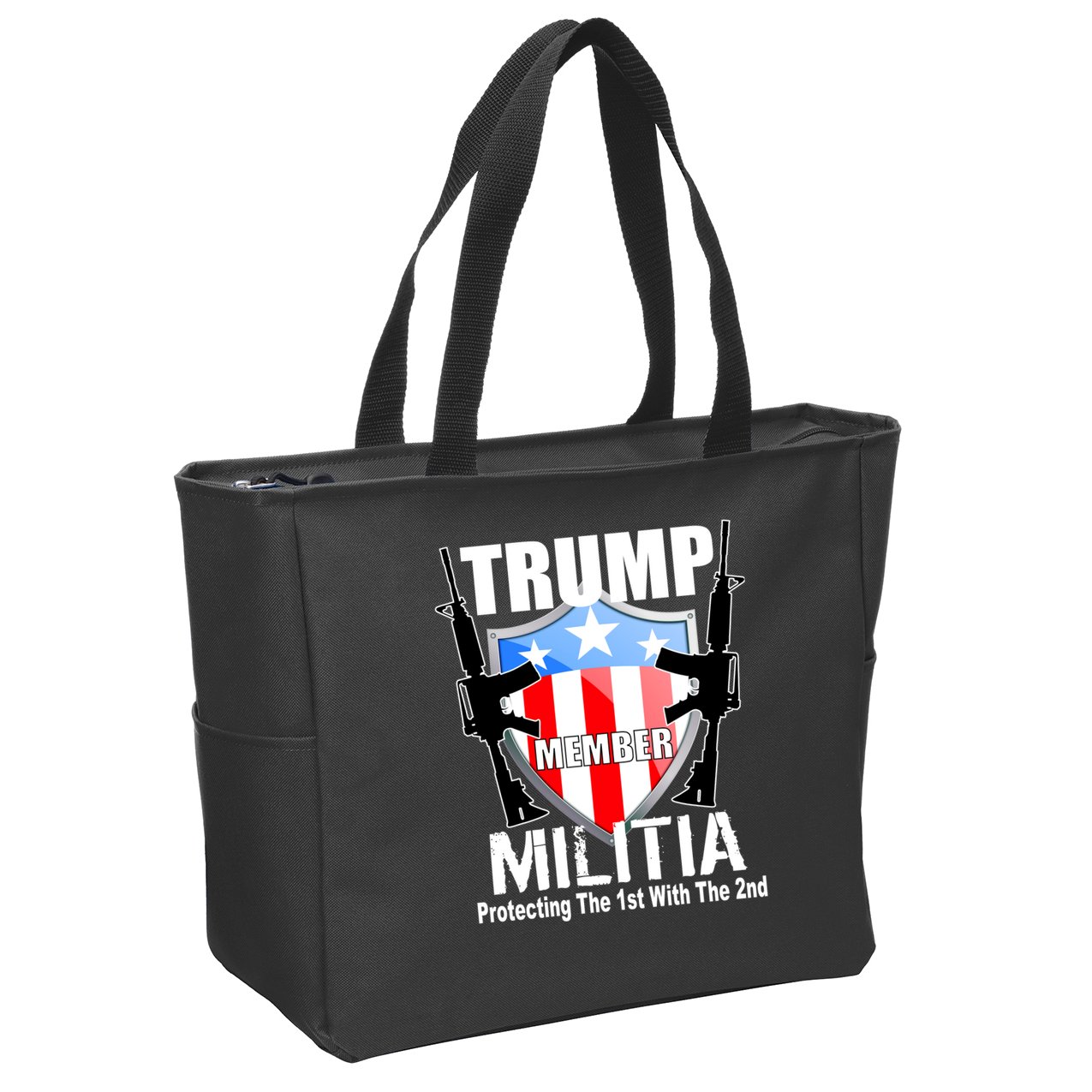 Trump Militia Protecting The 1st With 2nd Zip Tote Bag