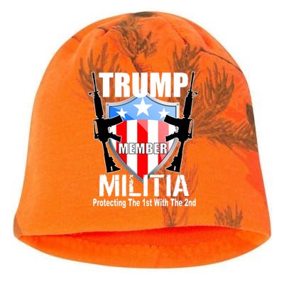 Trump Militia Protecting The 1st With 2nd Kati - Camo Knit Beanie