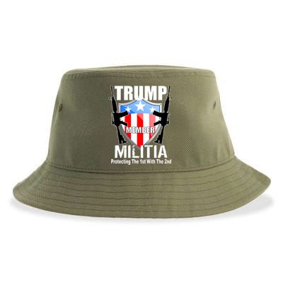 Trump Militia Protecting The 1st With 2nd Sustainable Bucket Hat