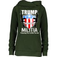 Trump Militia Protecting The 1st With 2nd Womens Funnel Neck Pullover Hood