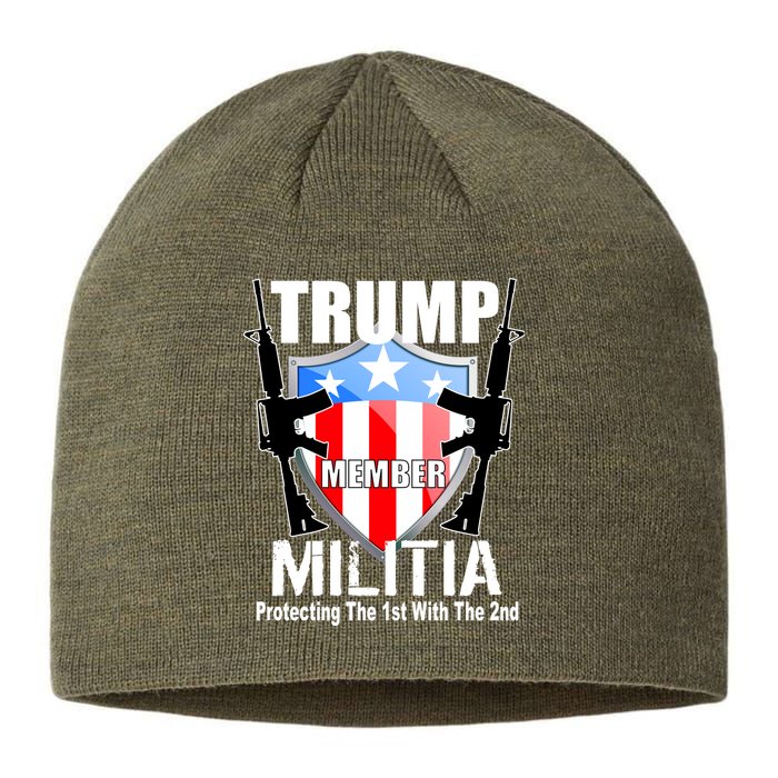 Trump Militia Protecting The 1st With 2nd Sustainable Beanie