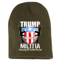 Trump Militia Protecting The 1st With 2nd Short Acrylic Beanie