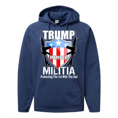 Trump Militia Protecting The 1st With 2nd Performance Fleece Hoodie