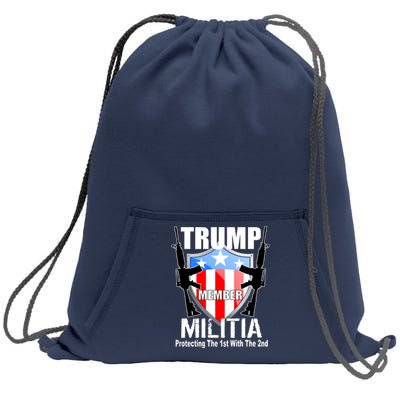 Trump Militia Protecting The 1st With 2nd Sweatshirt Cinch Pack Bag