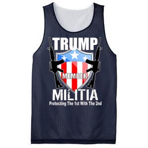 Trump Militia Protecting The 1st With 2nd Mesh Reversible Basketball Jersey Tank