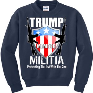 Trump Militia Protecting The 1st With 2nd Kids Sweatshirt