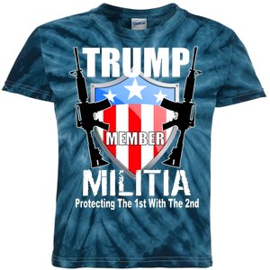 Trump Militia Protecting The 1st With 2nd Kids Tie-Dye T-Shirt