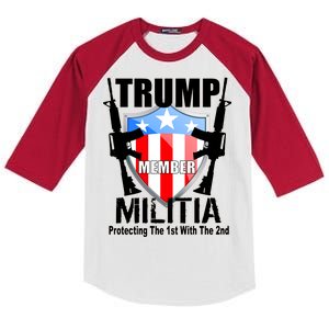 Trump Militia Protecting The 1st With 2nd Kids Colorblock Raglan Jersey