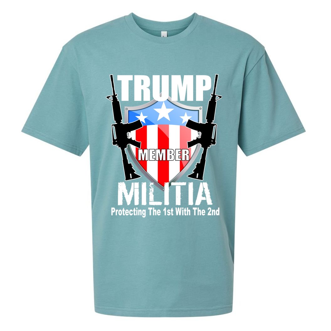 Trump Militia Protecting The 1st With 2nd Sueded Cloud Jersey T-Shirt