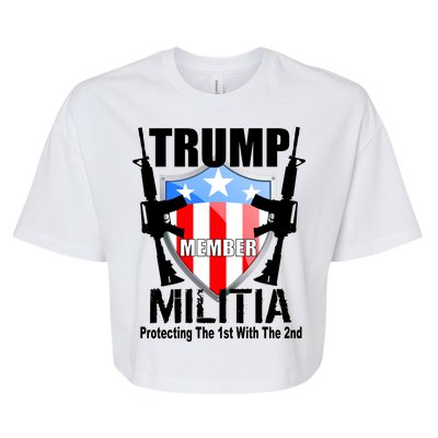 Trump Militia Protecting The 1st With 2nd Bella+Canvas Jersey Crop Tee