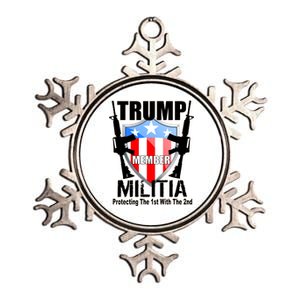 Trump Militia Protecting The 1st With 2nd Metallic Star Ornament