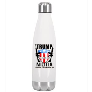 Trump Militia Protecting The 1st With 2nd Stainless Steel Insulated Water Bottle