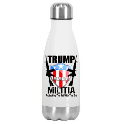 Trump Militia Protecting The 1st With 2nd Stainless Steel Insulated Water Bottle