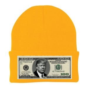 Trump Money Hundred Dollar Bill $100  Knit Cap Winter Beanie