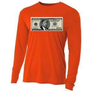 Trump Money Hundred Dollar Bill $100  Cooling Performance Long Sleeve Crew