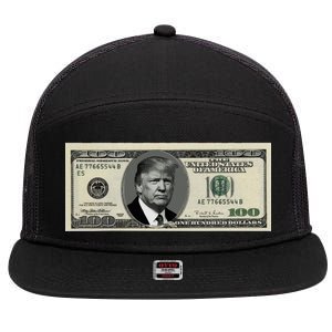 Trump Money Hundred Dollar Bill $100  7 Panel Mesh Trucker Snapback Hat