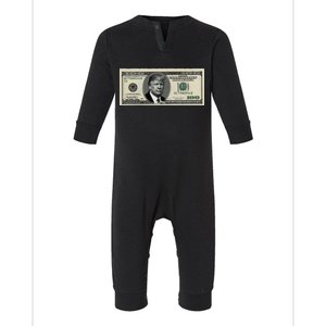 Trump Money Hundred Dollar Bill $100  Infant Fleece One Piece