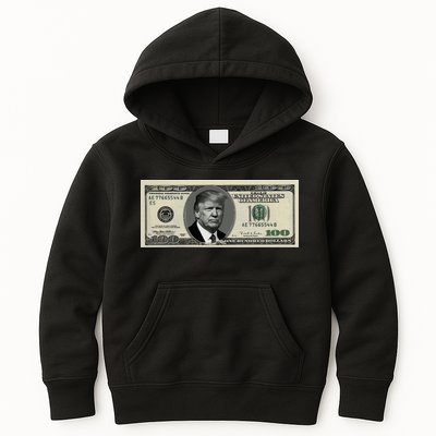 Trump Money Hundred Dollar Bill $100  Kids Hoodie