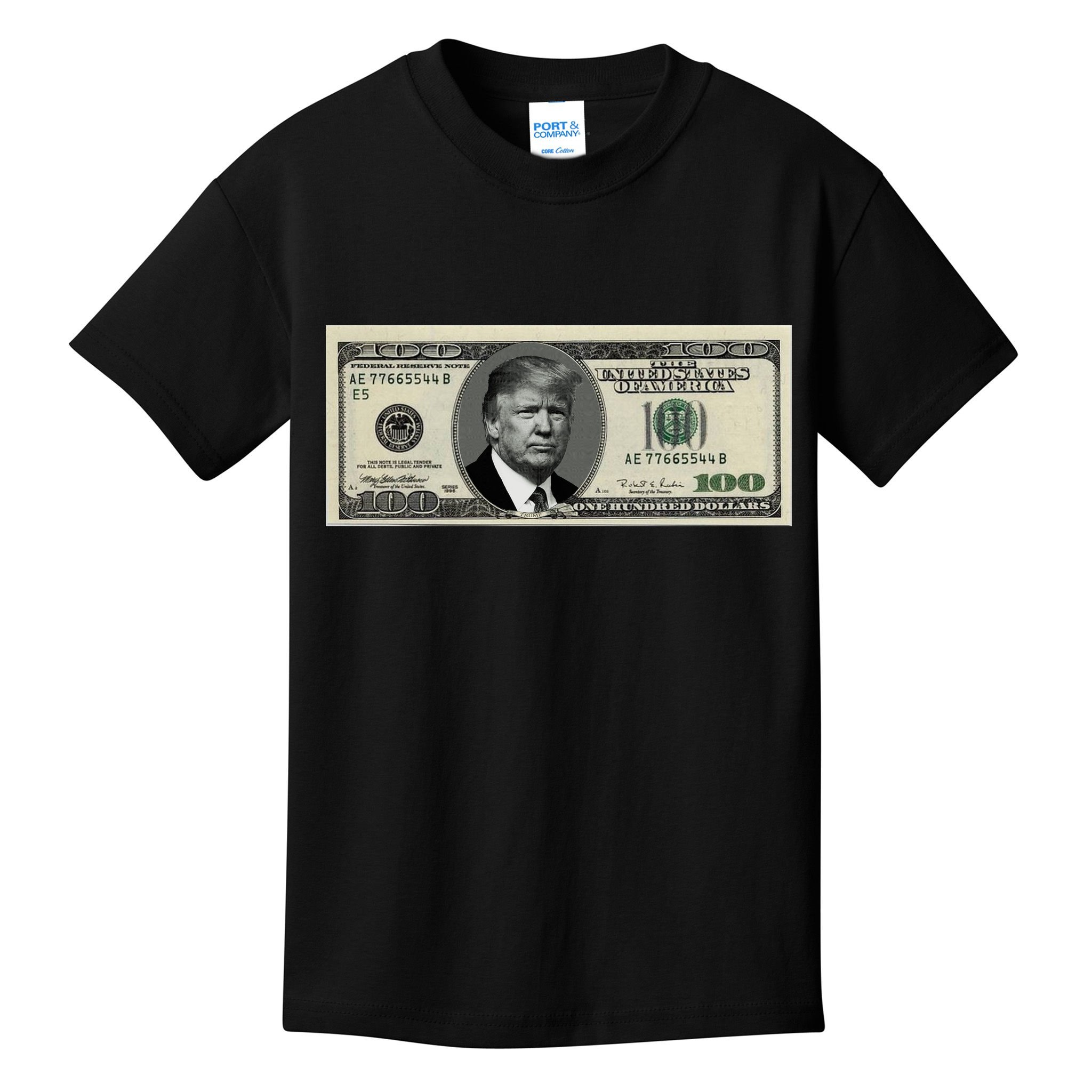 Trump Money Hundred Dollar Bill $100  Kids T-Shirt