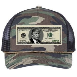 Trump Money Hundred Dollar Bill $100  Retro Rope Trucker Hat Cap