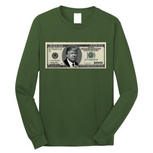 Trump Money Hundred Dollar Bill $100  Long Sleeve Shirt