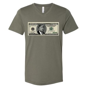 Trump Money Hundred Dollar Bill $100  V-Neck T-Shirt