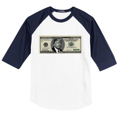 Trump Money Hundred Dollar Bill $100  Baseball Sleeve Shirt