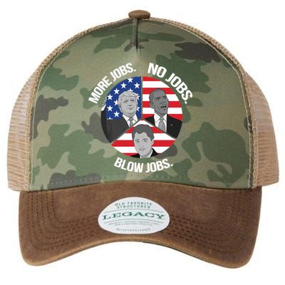 Trump More Jobs Obama No Jobs Clinton Blow Jobs Legacy Tie Dye Trucker Hat