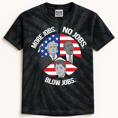 Trump More Jobs Obama No Jobs Clinton Blow Jobs Kids Tie-Dye T-Shirt