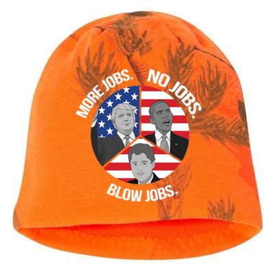 Trump More Jobs Obama No Jobs Clinton Blow Jobs Kati - Camo Knit Beanie