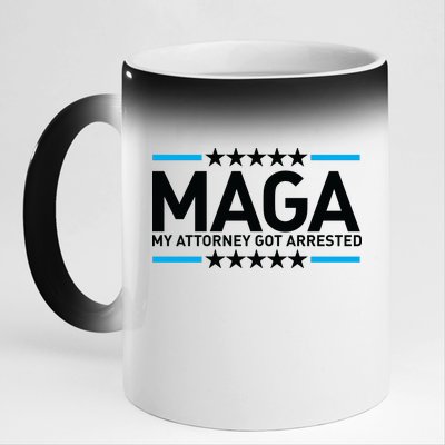 Trump My Attorney Got Arrested MAGA 11oz Black Color Changing Mug