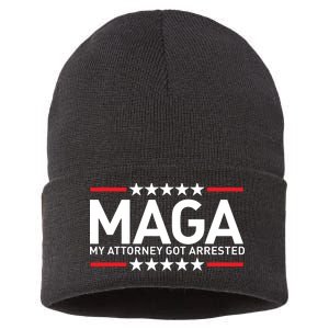 Trump My Attorney Got Arrested MAGA Sustainable Knit Beanie