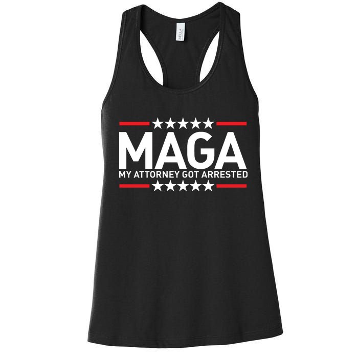 Trump My Attorney Got Arrested MAGA Women's Racerback Tank