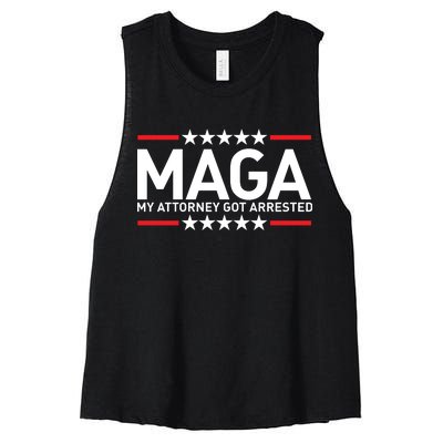 Trump My Attorney Got Arrested MAGA Women's Racerback Cropped Tank