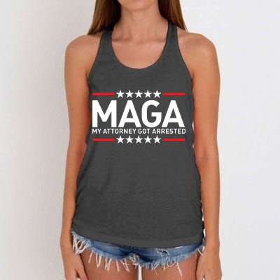 Trump My Attorney Got Arrested MAGA Women's Knotted Racerback Tank