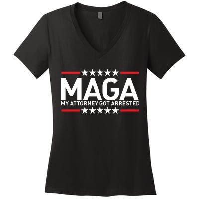 Trump My Attorney Got Arrested MAGA Women's V-Neck T-Shirt