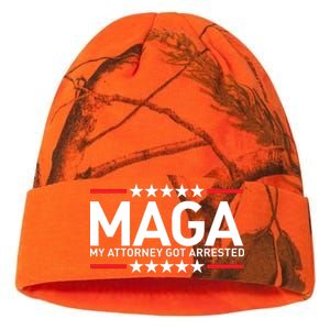 Trump My Attorney Got Arrested MAGA Kati Licensed 12" Camo Beanie