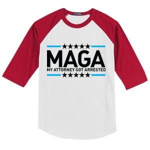 Trump My Attorney Got Arrested MAGA Kids Colorblock Raglan Jersey