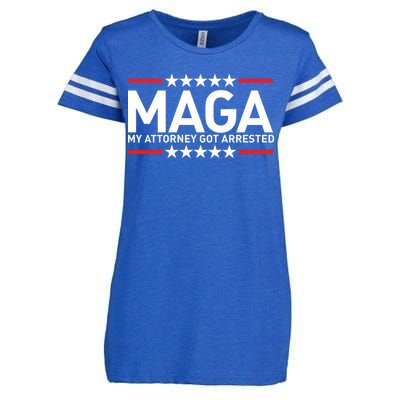 Trump My Attorney Got Arrested MAGA Enza Ladies Jersey Football T-Shirt