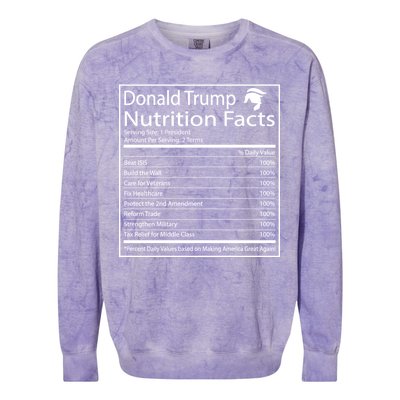 Trump Nutrition Facts Make America Great Colorblast Crewneck Sweatshirt