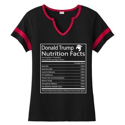 Trump Nutrition Facts Make America Great Ladies Halftime Notch Neck Tee