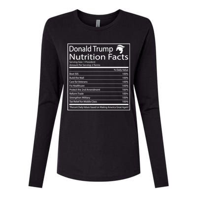 Trump Nutrition Facts Make America Great Womens Cotton Relaxed Long Sleeve T-Shirt