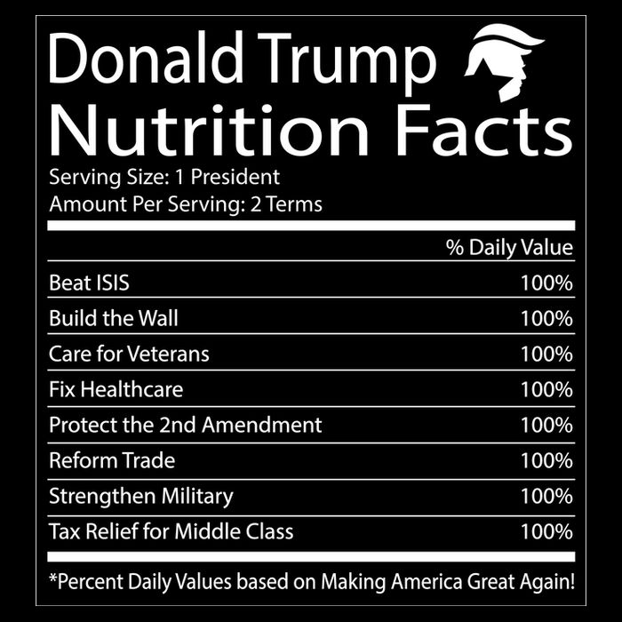 Trump Nutrition Facts Make America Great Cooling Performance Crew T-Shirt