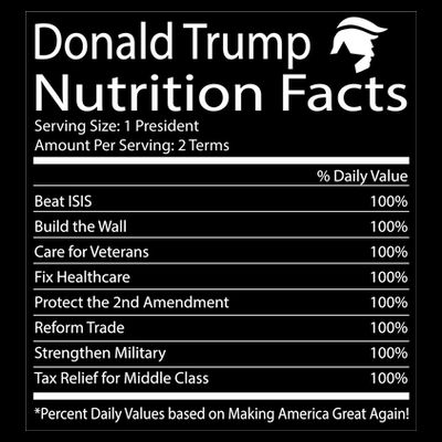 Trump Nutrition Facts Make America Great T-Shirt