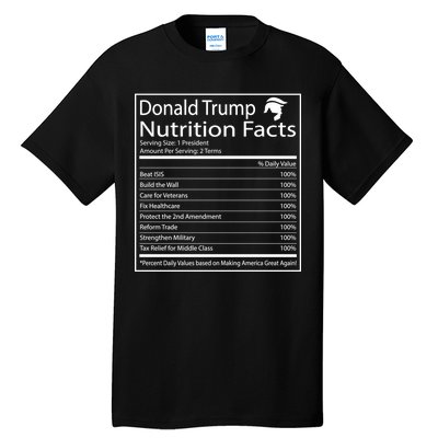 Trump Nutrition Facts Make America Great Tall T-Shirt