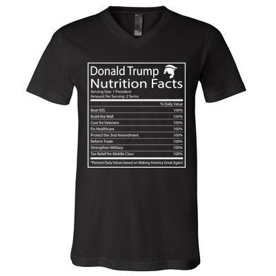 Trump Nutrition Facts Make America Great V-Neck T-Shirt