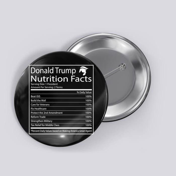 Trump Nutrition Facts Make America Great Button