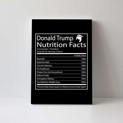 Trump Nutrition Facts Make America Great Canvas