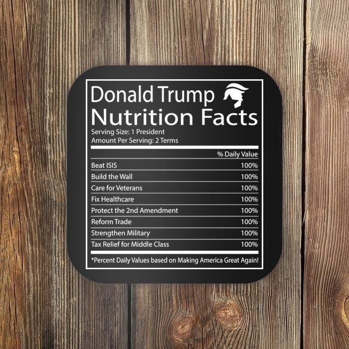 Trump Nutrition Facts Make America Great Coaster