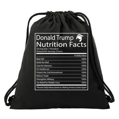 Trump Nutrition Facts Make America Great Drawstring Bag